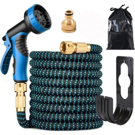 Tuyau D'arrosage Extensible 30m, 100 FT, avec 10 Modes D'arrosage, pour Nettoyage du Jardin, Laver la Voiture, Baigner Animal