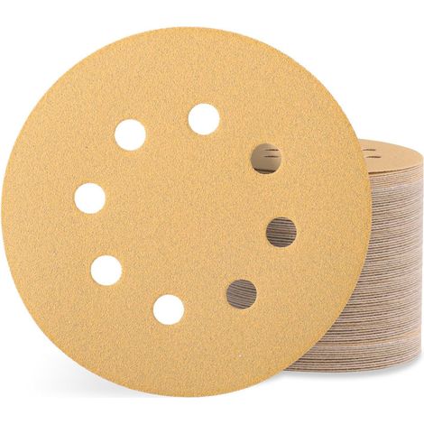 Schleifpapier 125mm Klett 100 Stück P180 mit 8 Loch für Exzenterschleifer (1/5)