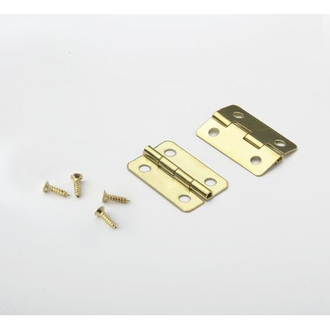 Gold – 50 Stück kleine Mini-Scharniere 18 x 16 mm Flachscharniere für Schranktüren D