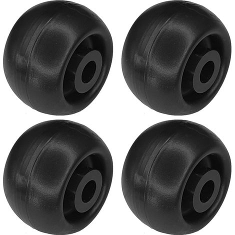 4x Roulette 40mm en plastique rigide noir pour utilisation universelle Galet Poulie Roue Rouleau Meuble Porte coulissante Tiroir Lit Placard (1/2)