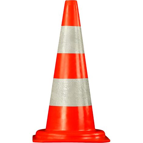 Cône de chantier PVC 50cm rétroréfléchissant classe 2 - 3219111 (1/3)