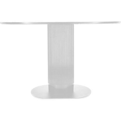 Mesa ovalada Maxim blanca 120x70 cm con listones para 5-6 personas (1/5)