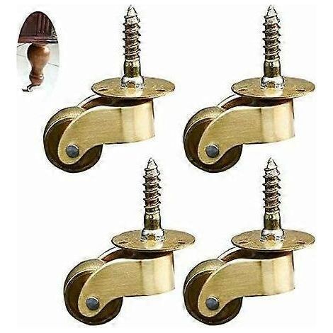 Roulettes pivotantes (lot de 4), roulettes en laiton pour meubles, roulettes de transport, roulettes pivotantes, roulement silencieux, pour meubles, appareils électroménagers, petits objets (1/5)