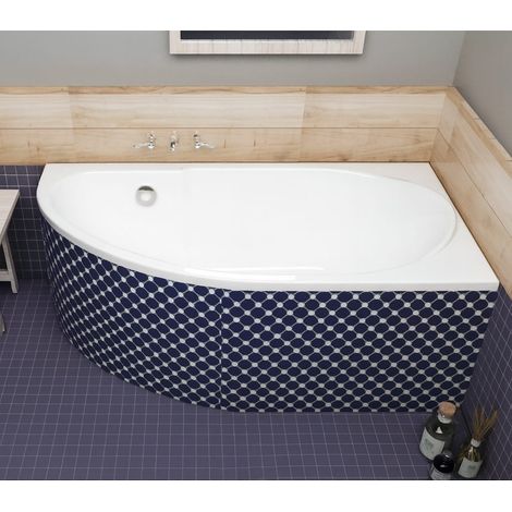 ECOLAM Baignoire d'angle Miki Polimat 140x70 cm droite pieds siphon + silicone (1/5)