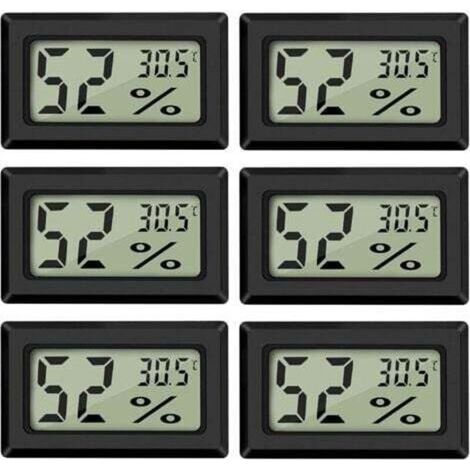 (6 unidades) Mini termómetro digital LCD higrómetro de temperatura y humedad -50-70 ℃ 10%-99% HR Termómetro portátil indicador de temperatura e higrómetro (1/5)