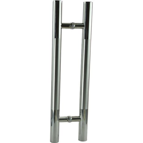 Poignée de porte coulissante de style grange robuste en acier inoxydable pour salle de bain douche double face pour porte en verre et bois (1/4)