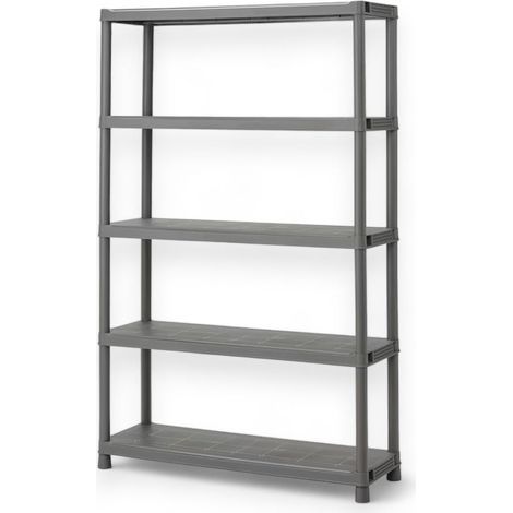 Scaffale fisso in resina antiurto in kit da interno esterno - 30x60xH143 cm - 4 ripiani