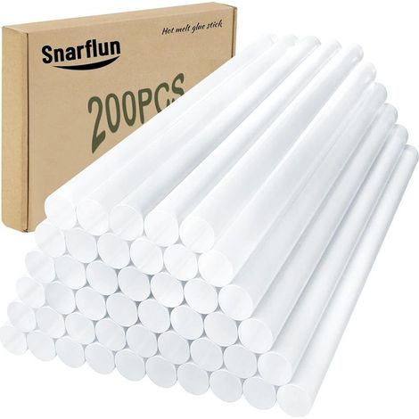 Lot de 200 Bâtons de Colle Chaude 7mm x 100mm – Colle Chaude Transparent, Séchage Rapide, Idéal pour Pistolet à Colle Chaude, Bricolage, Artisanat et Réparations (1/5)