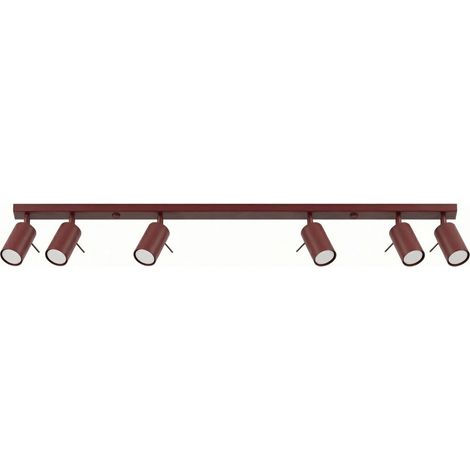 Deckenleuchten RING burgund 6xGU10 118cm Stahl Sollux (1/5)