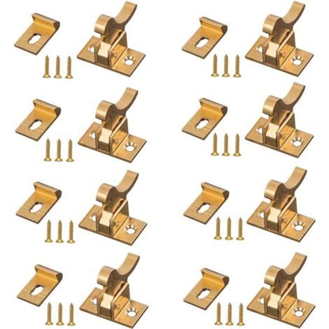 Lot de 8 loquets coudés robustes en laiton – Loquets d'armoire pour portes et fenêtres de maison/bureau/armoire