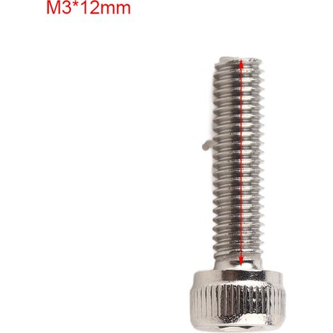 Vis à tête cylindrique à six pans creux M3 filetage métrique acier inoxydable SS304 (M3x12) (1/5)