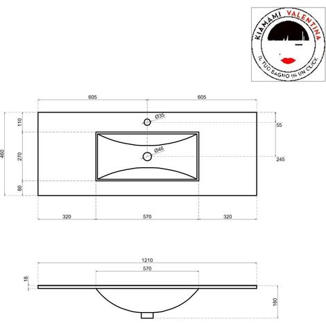 Kiamami Valentina – Meuble de salle de bain suspendu 120 cm en chêne Well – 1 tiroir spacieux – Lavabo en céramique – Miroir 60 cm — vue 4