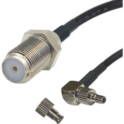 Cable pigtail CRC9 TS9 / conector F twix 15cm RG174