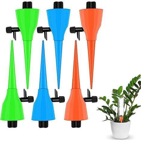 Système d'arrosage automatique goutte à goutte réglable avec vanne de régulation lente - Lot de 6 (1/5)