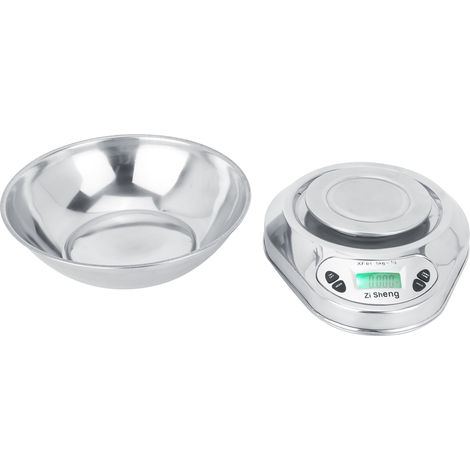 Balance de cuisine électronique numérique portable 5 kg/1 g en acier inoxydable avec bol-AquaForge (1/5)