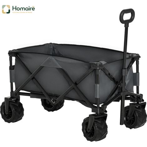 HOMAIRE Bollerwagen faltbarer Handwagen 360° avec poignée télescopique pour les excursions et le jardin