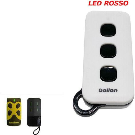 Telecomando Ballan 10444149 433.92 Mhz 3 Canali Rolling Code Ex 10444083 Led Rosso