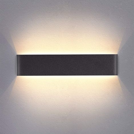 14W LED Wandlampe Innen Aluminium Wandleuchte, Up Down Wand aus Wandleuchten für Schlafzimmer Flur Wohnzimmer Treppenhaus,Warmweiß - 40cm Schwarz