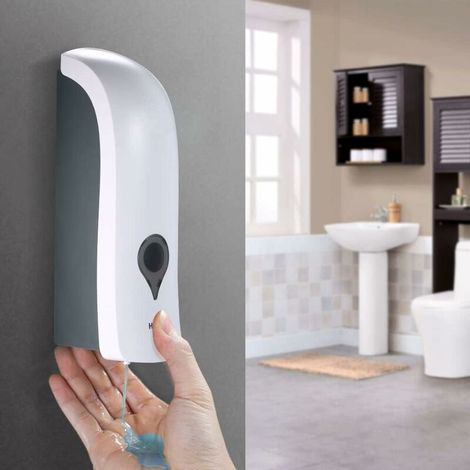 300ml wall-mounted soap dispenser, no drilling required, manual single-head soap dispenser, holder for shower gel, liquid shampoo, shower soap dispenser (1/5)
