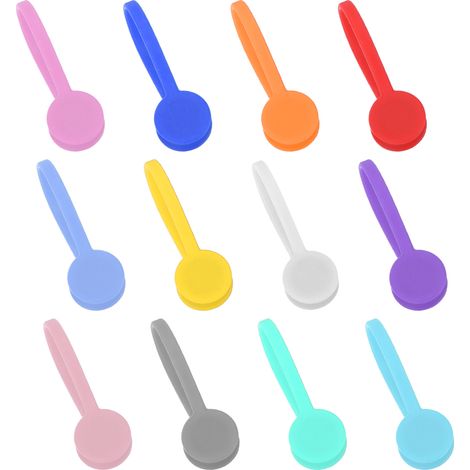 Support magnétique universel pour câbles avec pince de serrage et clip de fermeture - 12 couleurs