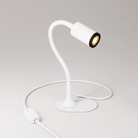 Lampada da scrivania MAG-Y con Flex, base metallica ovale e luce spot (1/4)