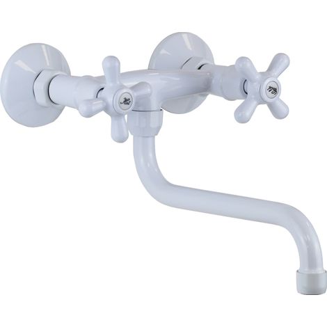 Rubinetto lavello cucina a parete colore bianco Gattoni 7550/RE01 Bianco (1/4)