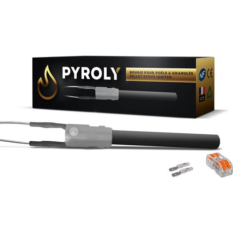 Bougie céramique d'allumage poêle à granulés - Lisse - 111/78mm - Ø11,55mm - 300 W - Compatible Edilkamin / Palazzetti / Fonte-flamme / Ravelli / Tresco - Qualité supérieure avec connecteurs (1/2)
