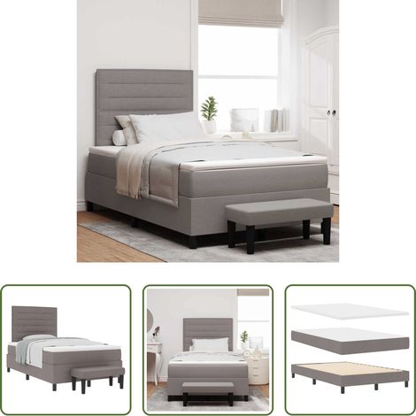 Matratze -  Boxspringbett mit Matratze Taupe 120 x 190 cm Stoff (1/5)