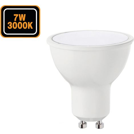 Europalamp – Ampoule LED GU10 7W équivalent 50W – Blanc chaud 3000K – 560 lumens – Angle 110° – Non dimmable – Norme CE, RoHs