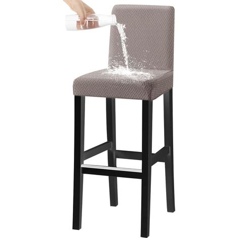 Housse de Chaise de Bar, 1 Pièce, Housse de Chaise Extensible Lavable Amovible, Protege Chaise Universelle pour Pub Cuisine Café (Taupe, 1 Pièce) (1/5)