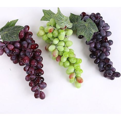 Grappe de raisins artificiels verts en plastique réalistes pour la décoration de la maison et du jardin (1/4)