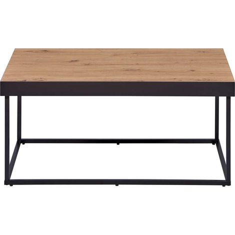 Table basse 90x55x40 cm décor chêne et noir (1/5)