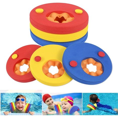 Brassards de Natation pour Enfants, Lot de 6 EVA Float Disques, Colorés Brassards pour Enfants 3-14 Ans Apprendre À Nager, Anneaux de Poids recommandé 15-30 kg