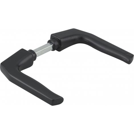 Thirard – Béquille de porte double 1 portée – Aluminium fondu noir – Pour portes jusqu'à 70mm d'épaisseur – Installation facile avec vis pointeau