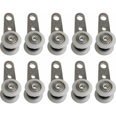 Lot de 10 roulettes pour baies vitrées ou portes coulissantes en métal et en plastique 4,5 x 1,9 cm(petit) (1/5)