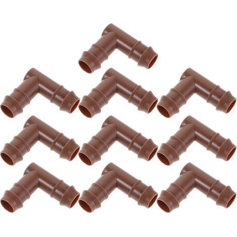 Raccords pour irrigation goutte à goutte, coudes d'irrigation goutte à goutte pour usage extérieur, raccords étanches en plastique en forme de L, lot de 10 (1/5)