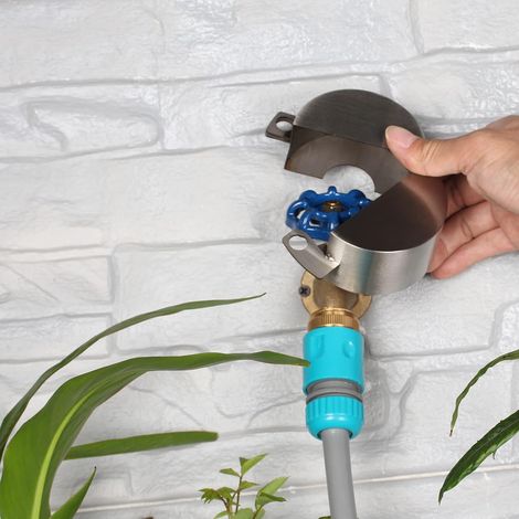 Dispositif de verrouillage de vanne à vanne (2 ensembles - Verrou de robinet extérieur, verrou de robinet d'eau, pour poignées de valve de 3,8 à 7,6 cm de diamètre, empêche le vol d'eau, l'utilisation (1/5)