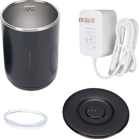 Mug chauffant 2 en 1, 300 ml, acier inoxydable, 3 réglages de température, agitateur électrique, pour la maison et le bureau. (1/5)