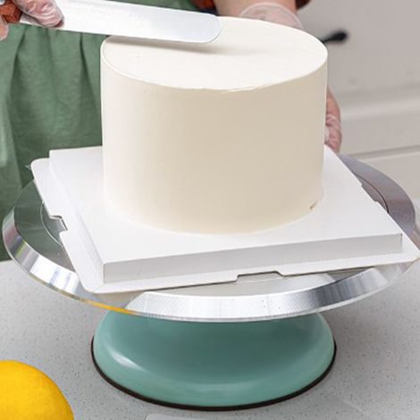 Présentoir rotatif de 25 cm pour la décoration de gâteaux, table à gâteaux rotative professionnelle en aluminium, pour la décoration de gâteaux à domicile, bleu (1/5)
