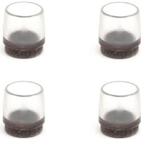 TrAdE Shop Traesio - 4 Pezzi Tappini In Gomma Con Feltrini Calzanti Per Sedie Rotondi 18-21mm -