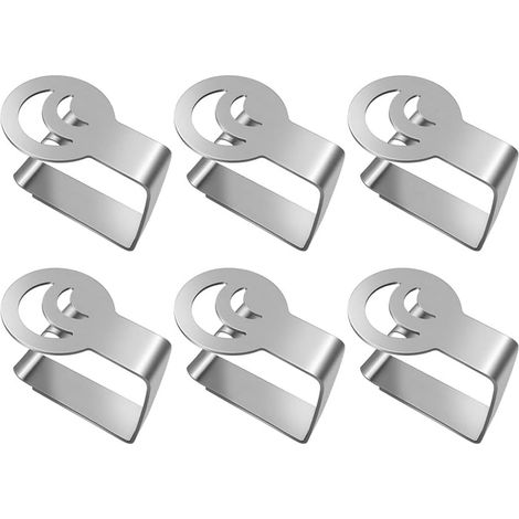 CCYKXA  Pince à Nappe en Acier Inoxydable 6 Pièces Pince de Nappe de Plein Air Pièces Attache Nappe de Table Clip Nappe Pince Nappe Clip Exterieur Ajustable Pince Nappe de Table de Extérieure