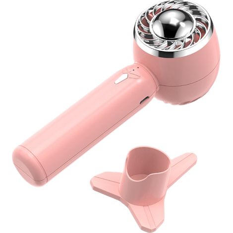 Mini ventilateur portable rechargeable avec socle, ventilateur de bureau et table pour été, intérieur, extérieur, camping. (1/5)