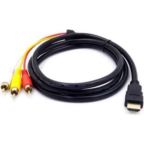 Hdmi Aux Câble Splitter Jack Mâle À 3rca Av Composite M-M Connecteur Adaptateur Cordon Émetteur D30 Jan24 73 Multicolore CABLE