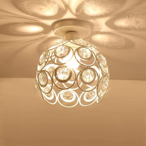 Mini suspension blanche, plafonnier en cristal, semi-encastré, pour une utilisation dans les couloirs, les entrées de hall, etc., 1 unité.