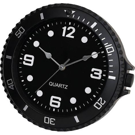 Moderne, geräuschlose Quarz-Wanduhr, luxuriöse Uhr mit kontinuierlichem Uhrwerk, schwarze Wanduhr für das Ferienhaus, modernes und geräuschloses Design. (1/5)
