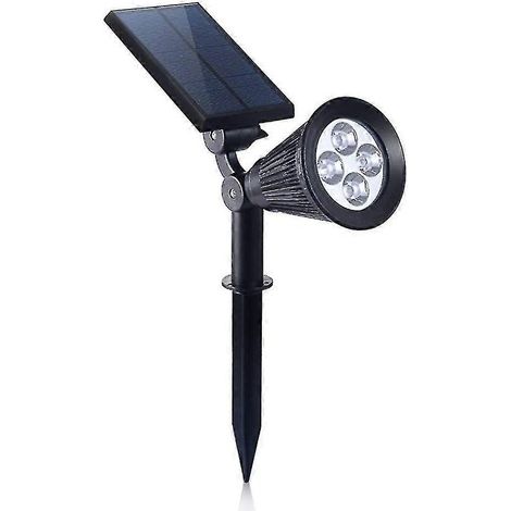 Projecteur solaire d'extérieur - Orientable à 180°, allumage/extinction automatique, couleurs vives, pour mât de drapeau, jardin, piscine, arbre, étang, aménagement paysager (1/5)