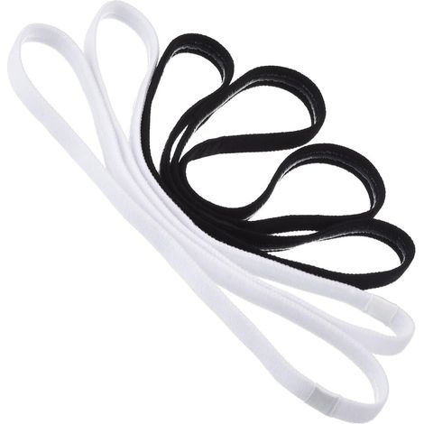 Lot de 4 élastiques antidérapants pour cheveux, motif football, pour femmes et hommes, noir et blanc (1/4)
