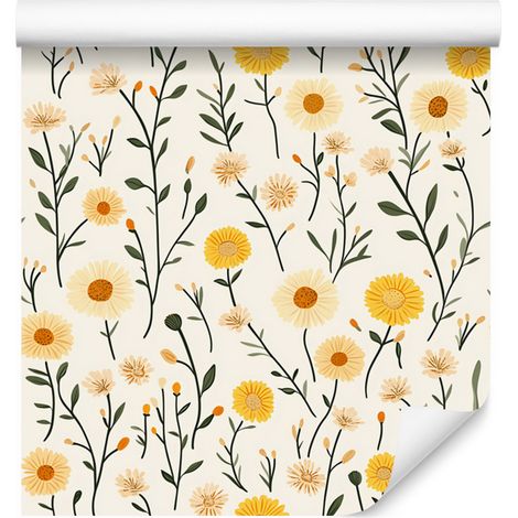 Papel pintado Dandelion blanco, crema y gris claro 50x1000 cm (1/5)