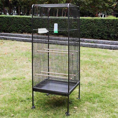Volière metallique pour oiseaux XL 146x54x54cm - Cage Petits oiseaux Perruches (1/5)