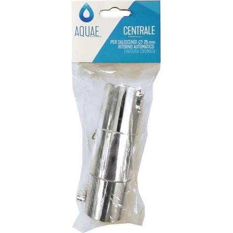 AQUAE T192047 T192047-Supporto Centrale per saliscendi, Ricambio, Sistema di Ritorno Automatico, in ABS, Finitura cromata, Diametro 25 mm